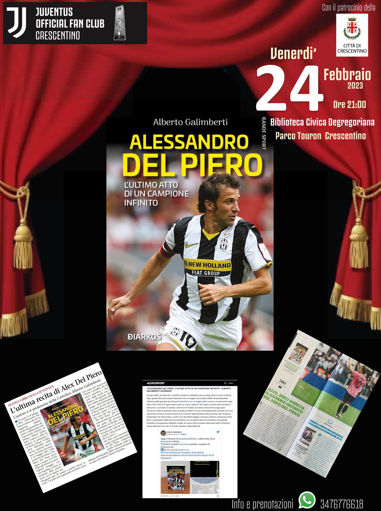 Articolo La Sesia Presentazione del libro di Galimberti dedicato ad Alessandro del Piero